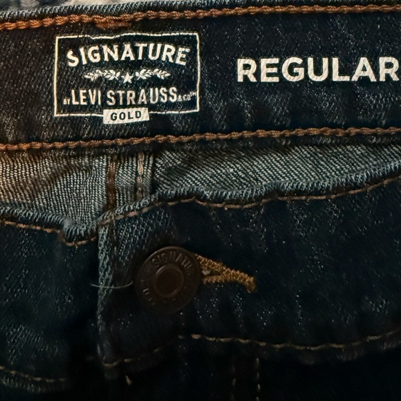 Signature Gold by Levi Strauss Blue Mens Straight Leg Jeans Tag Size 42x30 - Picture 3 of 11